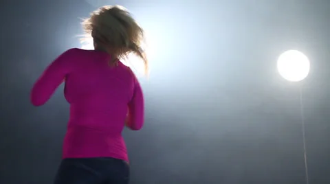 Young Lady is practicing western dance sharply Stock Footage 22829795