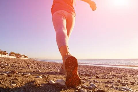 Young lady running Stock Photos