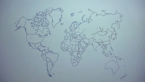 Young Lady Shows Point On World Map With Finger Stock Footage 114250457