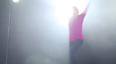 Young Lady spins on the flare effect Stock Footage 22831616