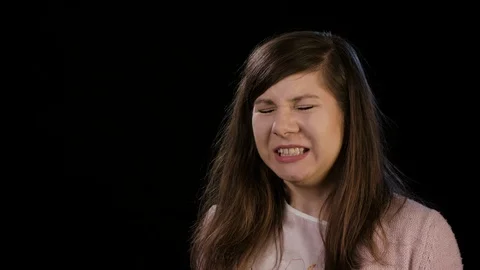 A Young Lady with a Splitting Headache Stock Footage 86623633