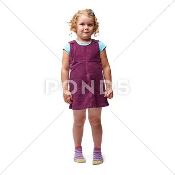 Young little girl standing over isolated white background Stock Photos