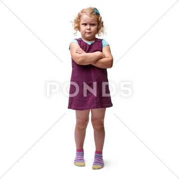 Young little girl standing over isolated white background Stock Photos