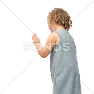 Young little girl standing over isolated white background Stock Photos