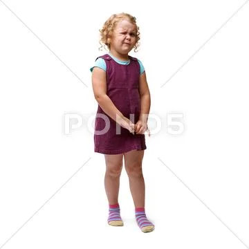 Young little girl standing over isolated white background Stock Photos