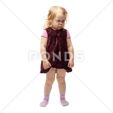 Young little girl standing over isolated white background Stock Photos