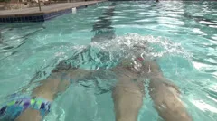 Teen Girls Underwater Handstands Outdoor, Stock Video