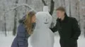 The young lovers walk and rest in the winter forest, SNOWFALL weather HD Footage