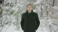 The young lovers walk and rest in the winter forest, SNOWFALL weather HD Footage