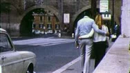 Young Lovers Walk Roman Rome Street Travel 1970S Vintage Film Home Movie 8Mm Stock Footage