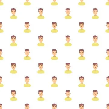 Young male avatar cartoon pattern background Stock Illustration