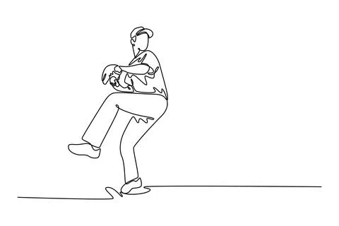 Young male baseball player throws the ball on green field Stock Illustration