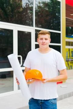 Young Male Engineer Construction Worker Stock Photos