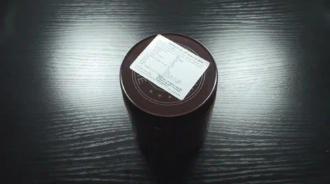 Young Male Opens A Jar Of Peanut Butter Above-Shot Stock Footage 34163603