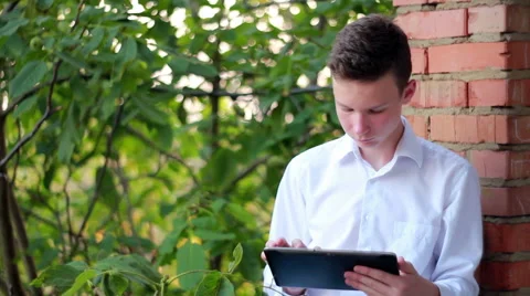 Young Male Student With Tablet Stock Footage 40625596