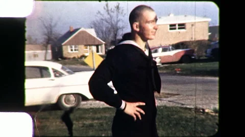 Young Man American Soldier Navy Vietnam 1960s Vintage Film Home Movie 9121 Stock Footage
