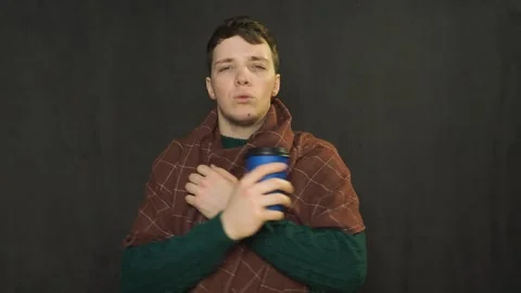 Young man and health problems. Cold and flu. Stock Footage 309854368