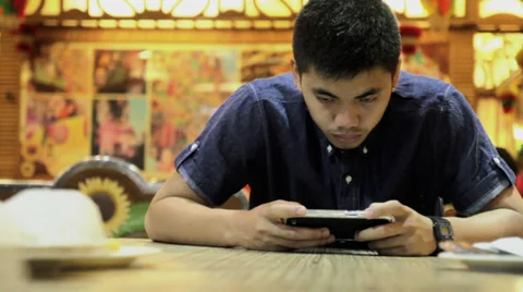 Young Man And Tablet Computer Video stock 34671390