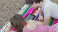 young man and woman write an email with tablet HD Footage