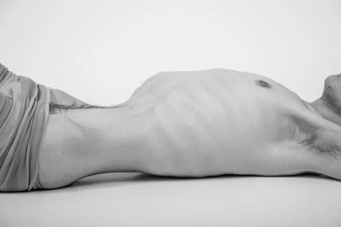 Young man with anorexia nervosa problem. Stock Photos