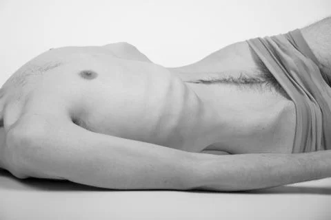 Young man with anorexia nervosa problem. Stock Photos