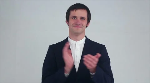 Young man applauding. Stock Footage 68965201