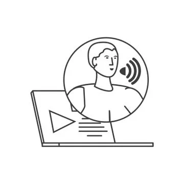 Young man avatar with laptop computer Stock-Illustration