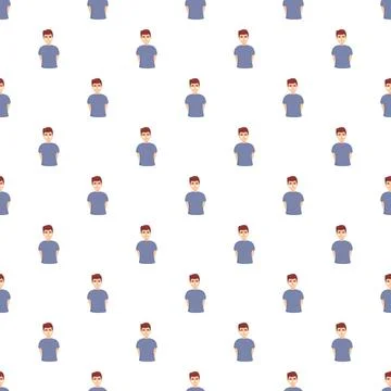 Young man avatar repeating seamless pattern background 스톡 일러스트