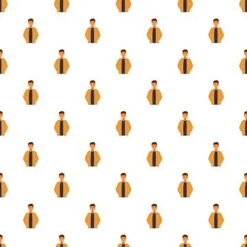 Young man avatar seamless pattern background Stock Illustration