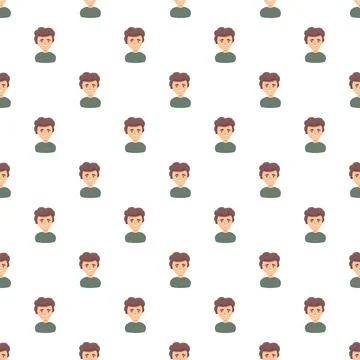 Young man avatars smiling repeating seamless pattern design Stock Illustration
