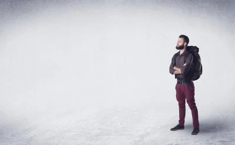 Young man with a backpack 스톡 사진