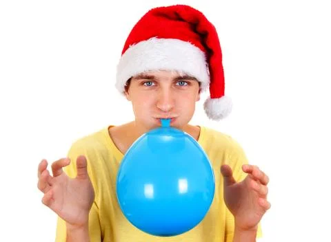 Young Man with Balloon Stock Photos