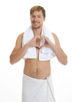 Young man in bathromm Stock Photos