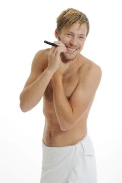 Young man in bathromm Stock Photos