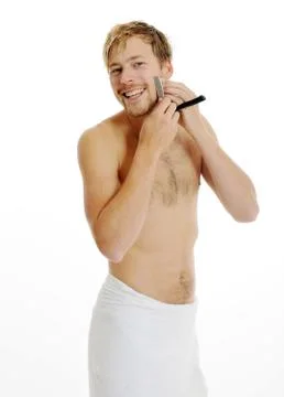 Young man in bathromm Stock Photos