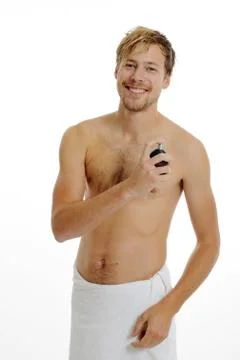 Young man in bathromm Stock Photos