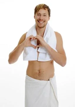 Young man in bathromm Stock Photos