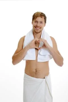 Young man in bathromm Stock Photos
