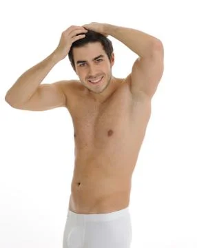 Young man in the bathroom Stock Photos