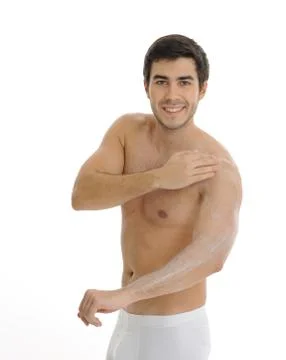 Young man in the bathroom Stock Photos