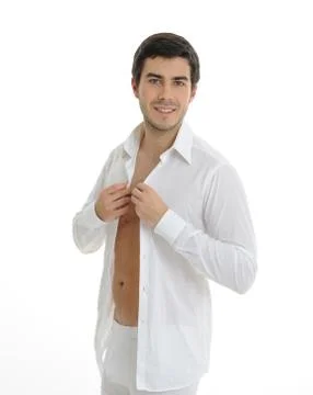 Young man in the bathroom Stock Photos