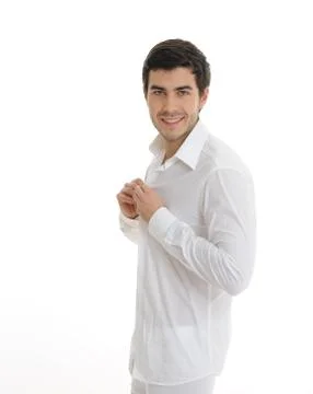 Young man in the bathroom Stock Photos