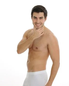Young man in the bathroom Stock Photos