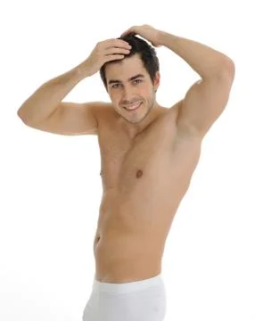 Young man in the bathroom Stock Photos