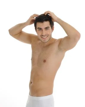 Young man in the bathroom 스톡 사진