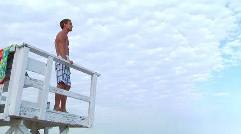 Young Man on Beach Stock Footage 7899281