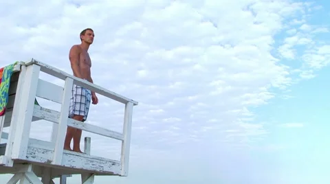 Young Man on Beach Stock Footage 7899306