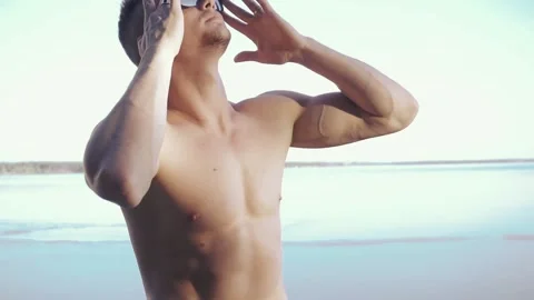 Young man on a beach 스톡 동영상 89289133