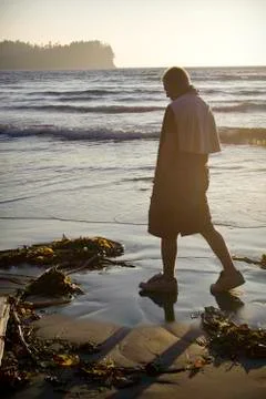 Young Man on the Beach Stock Photos