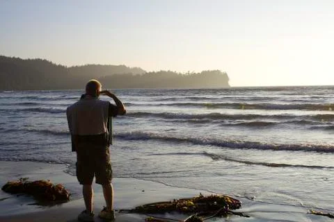 Young Man on the Beach Stock Photos